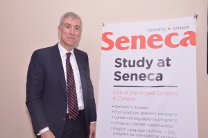 David Agnew president of seneca college at delhi press meet