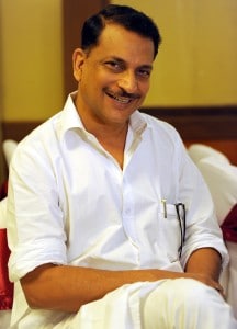 BJP spokesman Rajiv Pratap Rudy at press confrence in Bangalore on Saturday.Express photo by Nagaraja Gadekal