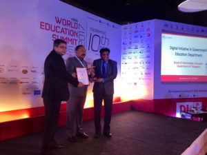 V S Radhakrishnan, State Minister of Education, Sri Lanka (Middle) felicitating Dr A Ashok, Secretary & Commissioner, Board of Intermediate Education & Vice Chancellor, Rajiv Gandhi University of Knowledge Technologies, Basar, Government of Telangana (Right)