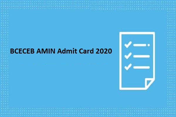 Bihar AMIN Admit Card 2020