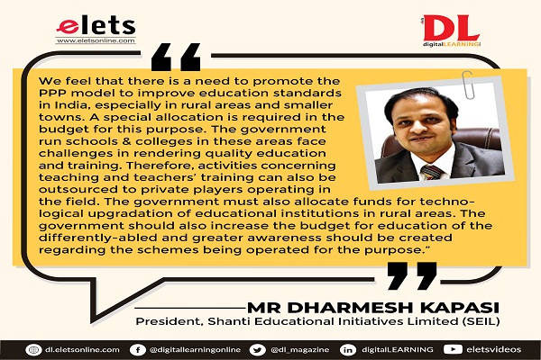 Pre Budget Byte 2022: Mr Dharmesh Kapasi, President, Shanti Educational Initiatives Limited (SEIL) Dharmesh Kapasi