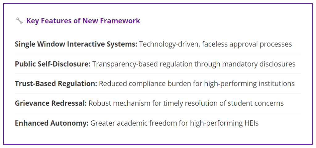 Key Features of New Framework
