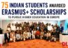 75 Indian students awarded Erasmus+ Scholarships to pursue higher education in Europe Erasmus